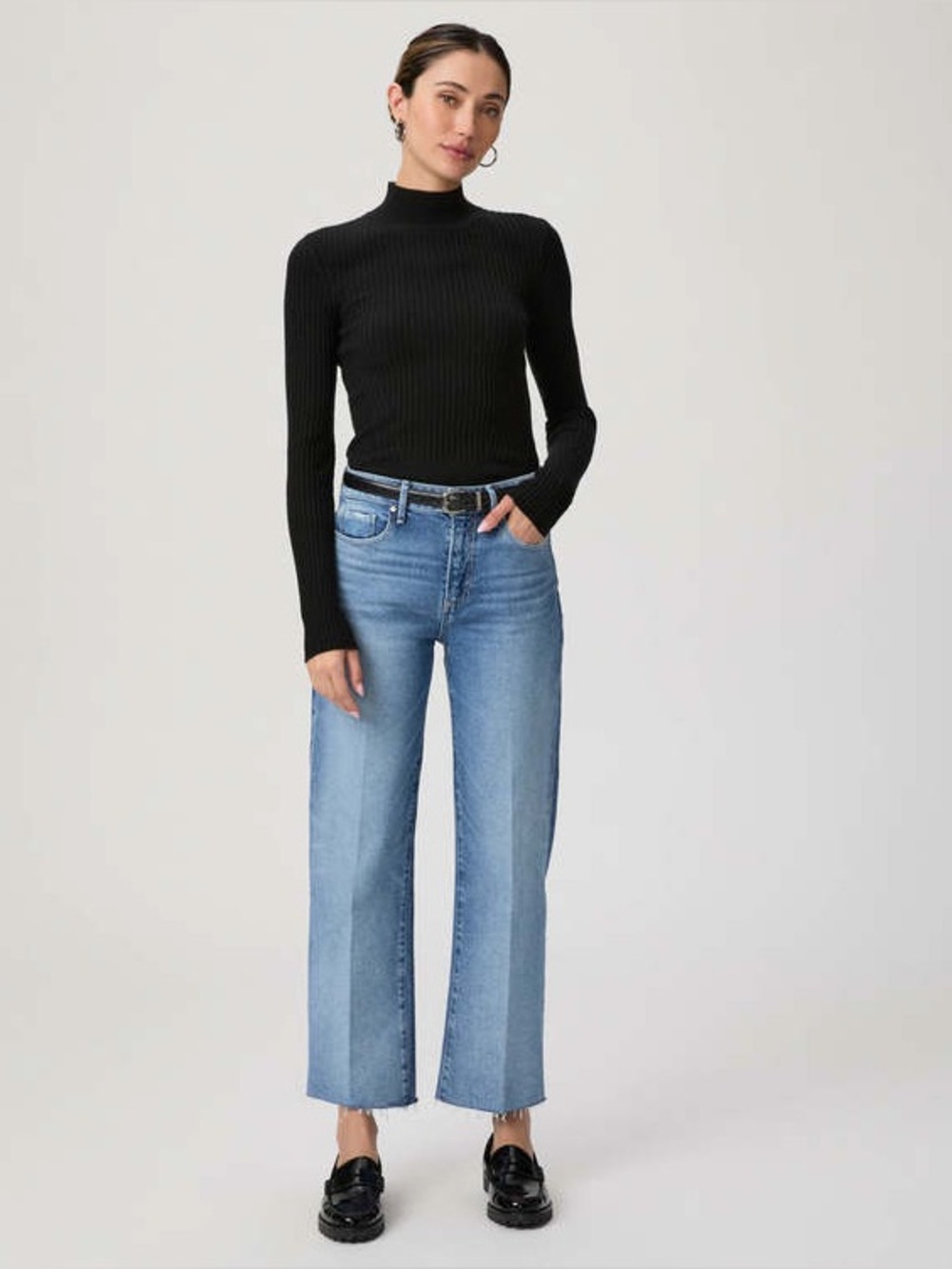 PAIGE Leenah Ankle Wide Leg High-Rise Jeans in Walk of Fame Wash Size 27